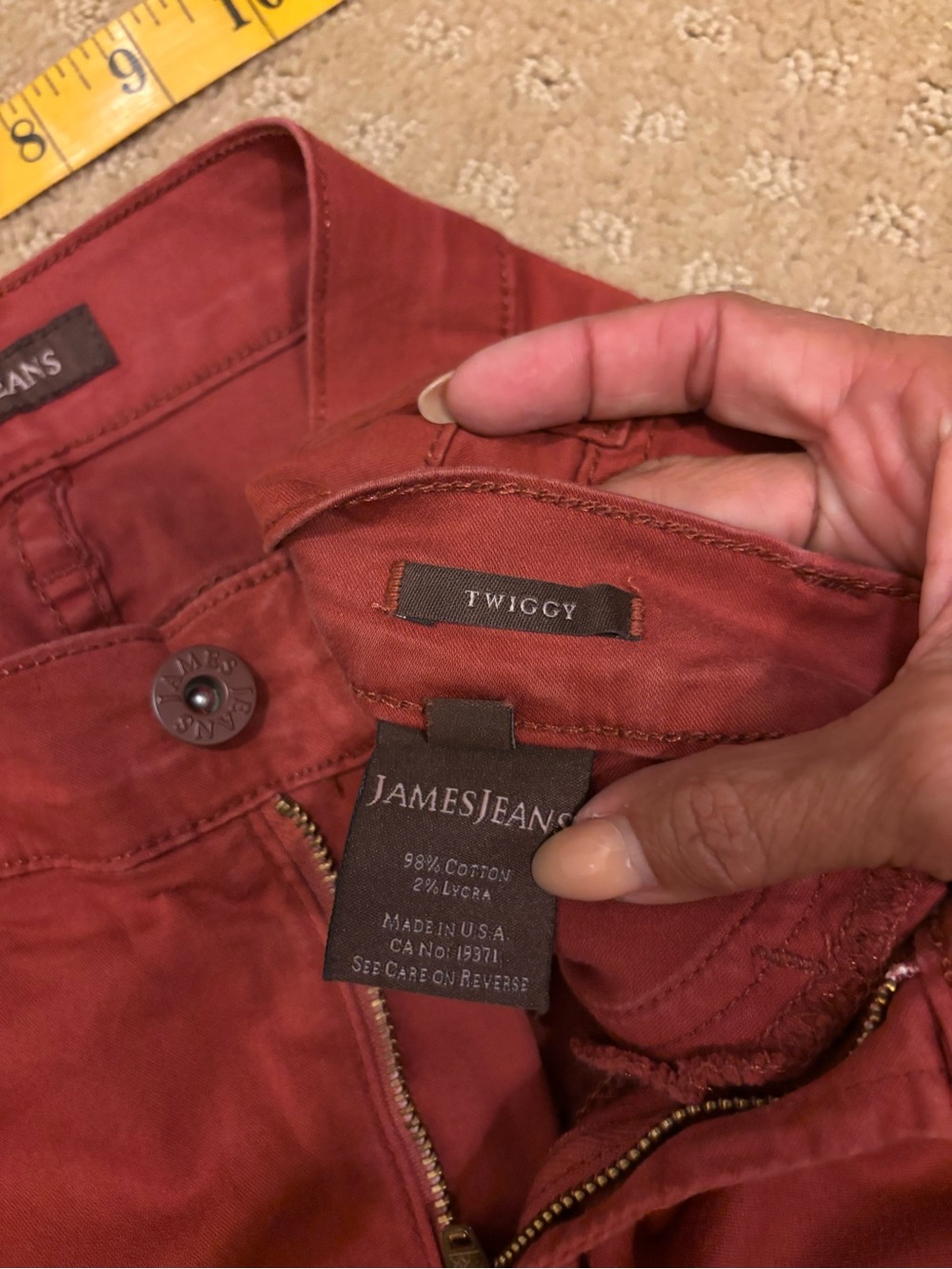 James Jeans Twiggy Skinny Jeans in Rust sz 29 Twiggy